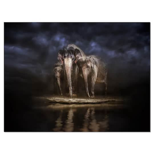 Designart - Elephants Watering in the River